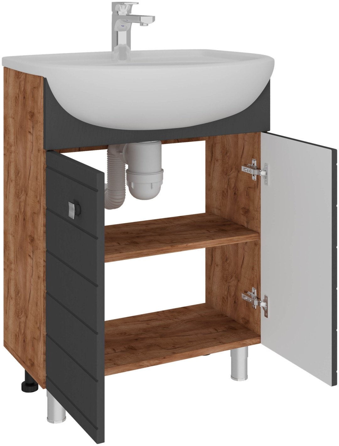Тумба с раковиной AVK Лира 60x70x45см серо-коричневый купить,NaN