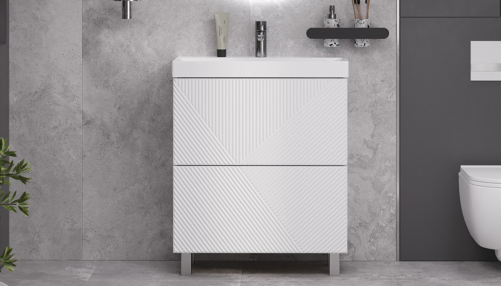 Тумба с раковиной Kabinka.kz Edge K0000232140 60x85x39.5см белый купить,NaN