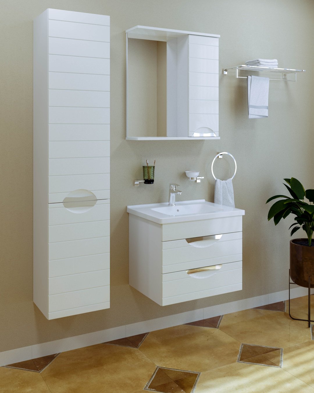 Тумба с раковиной AVK Вероника ТН2Я600 60x52x40см белый купить,NaN