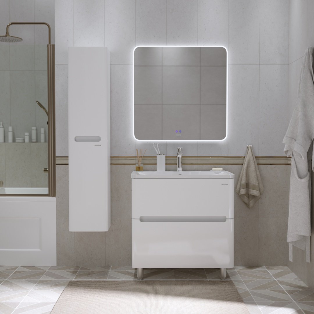 Тумба с раковиной KABINKA.KZ Адель-Норма, 78.7x70x44.6 см, белый