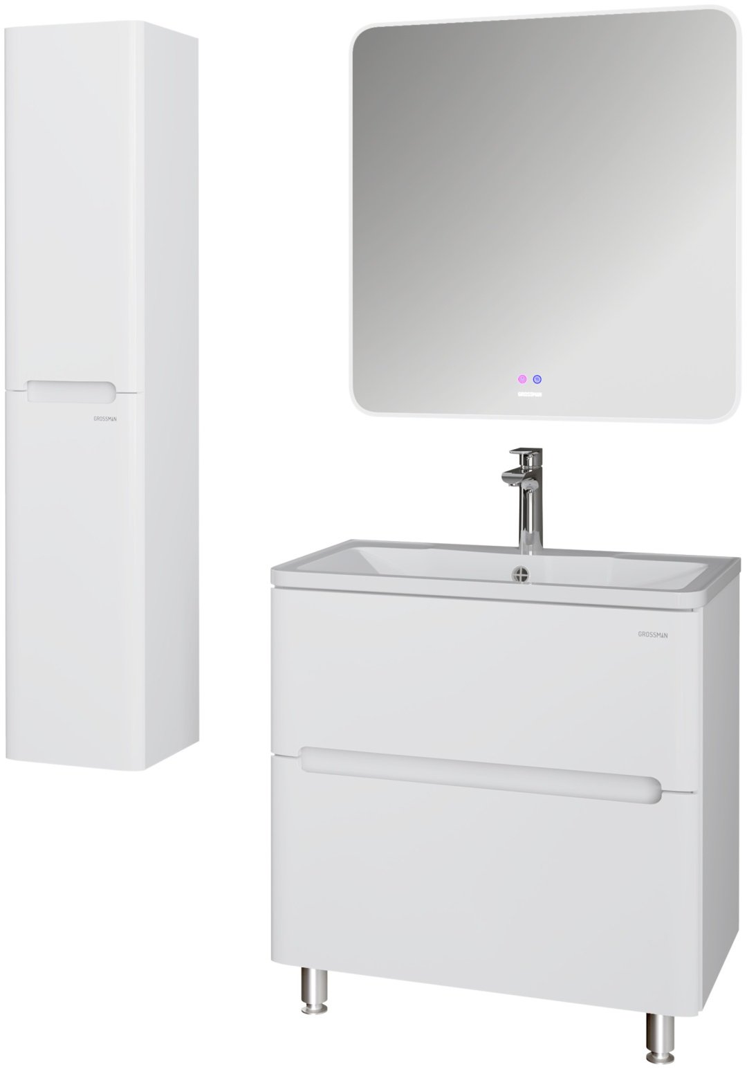 Тумба с раковиной KABINKA.KZ Адель-Норма, 78.7x70x44.6 см, белый