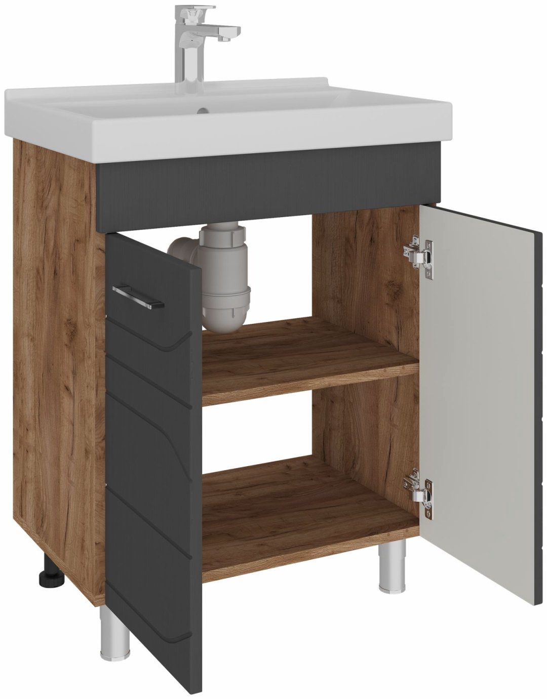 Тумба с раковиной AVK ТР 2 двери Мира 50x80x40см серо-коричневый купить,NaN