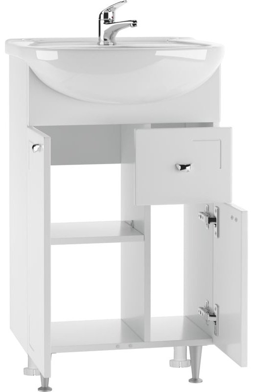 Тумба с раковиной KABINKA.KZ DA1015T, 50.7x82x30.1 см, белый