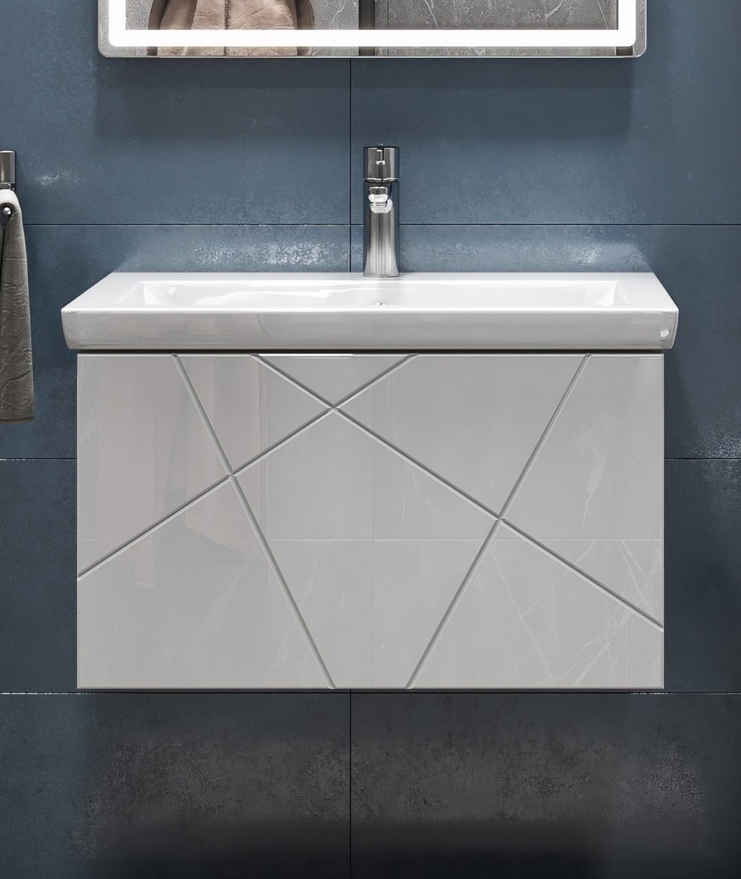 Тумба с раковиной Kabinka.kz Geometry 70x42x45см белый купить,NaN