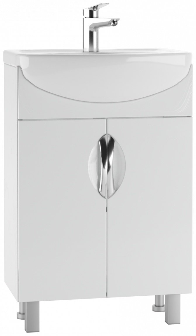 Тумба с раковиной KABINKA.KZ Адай, 50.4x82x30.4 см, белый