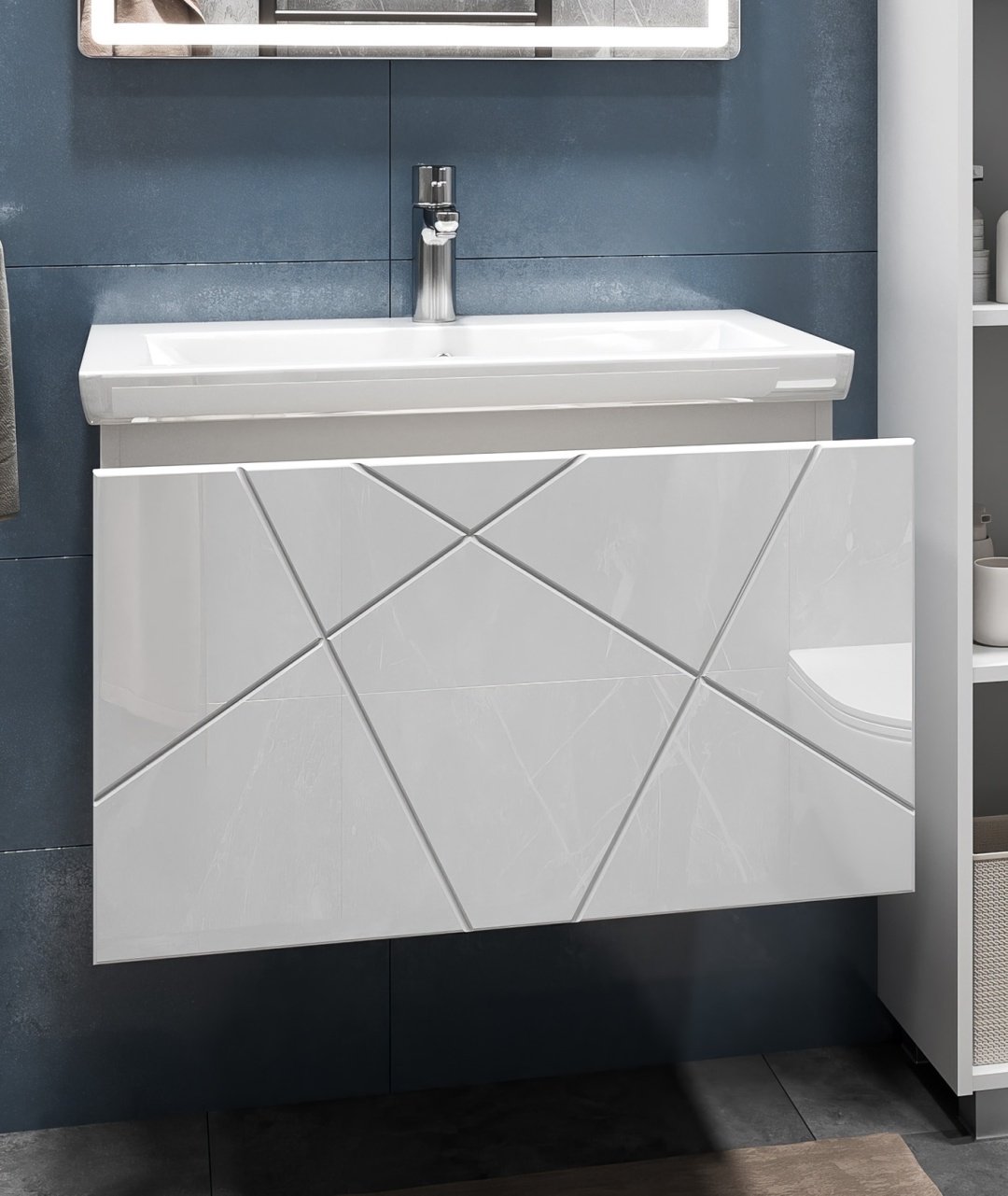 Тумба с раковиной Kabinka.kz Geometry 70x42x45см белый купить,NaN