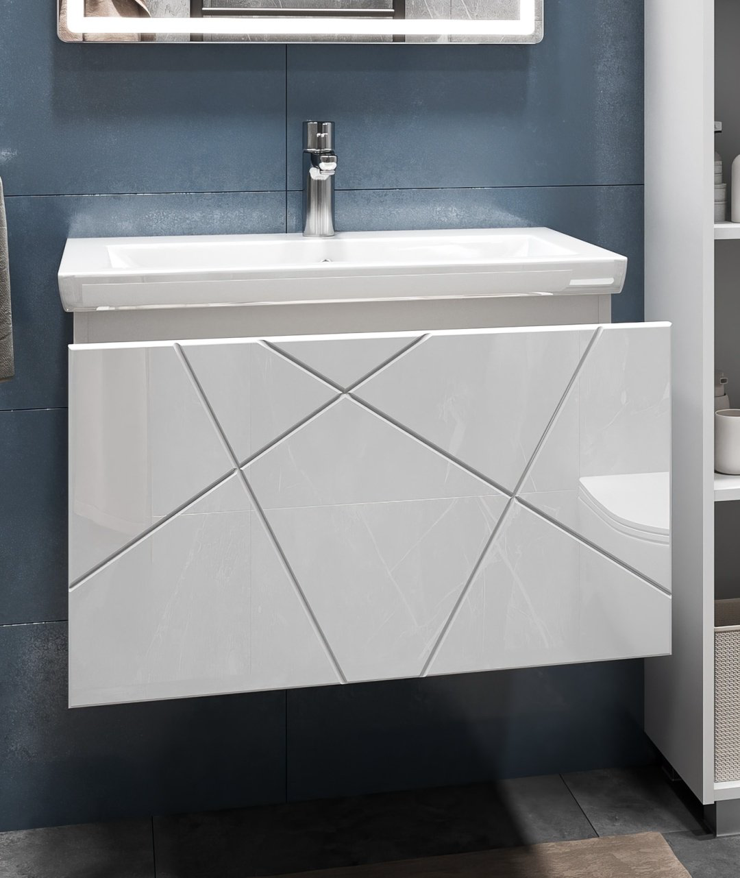 Тумба с раковиной Kabinka.kz Geometry 70x42x45см белый купить,NaN
