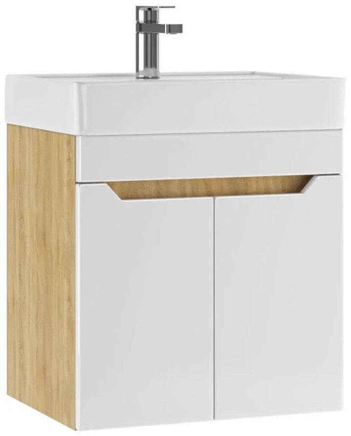Тумба с раковиной Kabinka.kz Адай 57.5x50x43.7см бело-коричневый купить,NaN