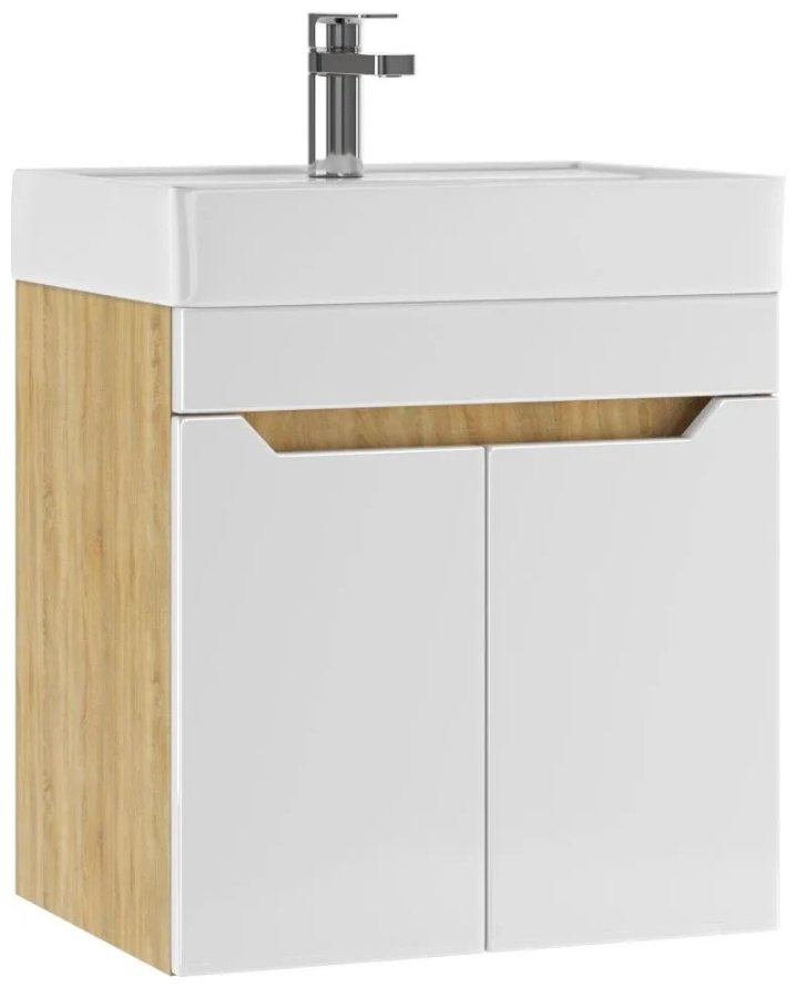 Тумба с раковиной Kabinka.kz Адай 57.5x50x43.7см бело-коричневый купить,NaN