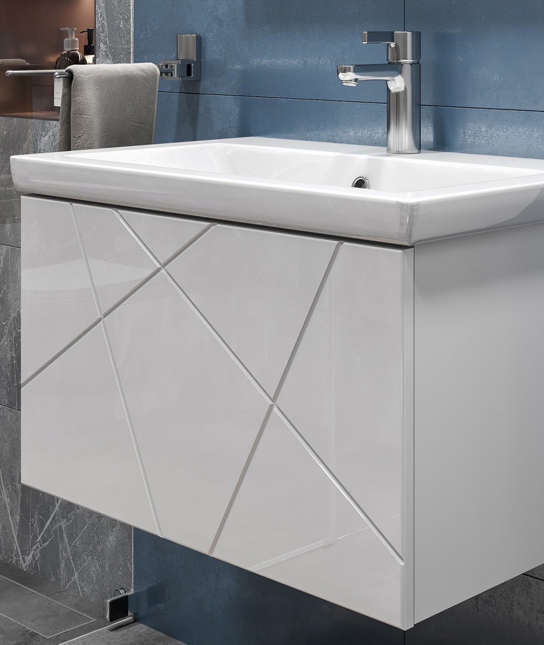Тумба с раковиной Kabinka.kz Geometry 70x42x45см белый купить,NaN