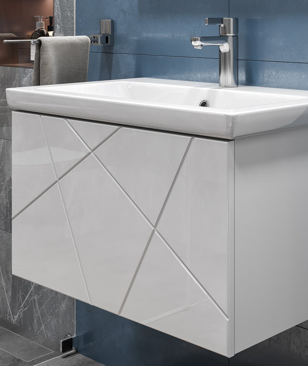 Тумба с раковиной Kabinka.kz Geometry 70x42x45см белый купить,NaN