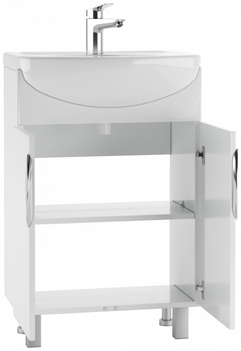 Тумба с раковиной KABINKA.KZ Адай, 50.4x82x30.4 см, белый