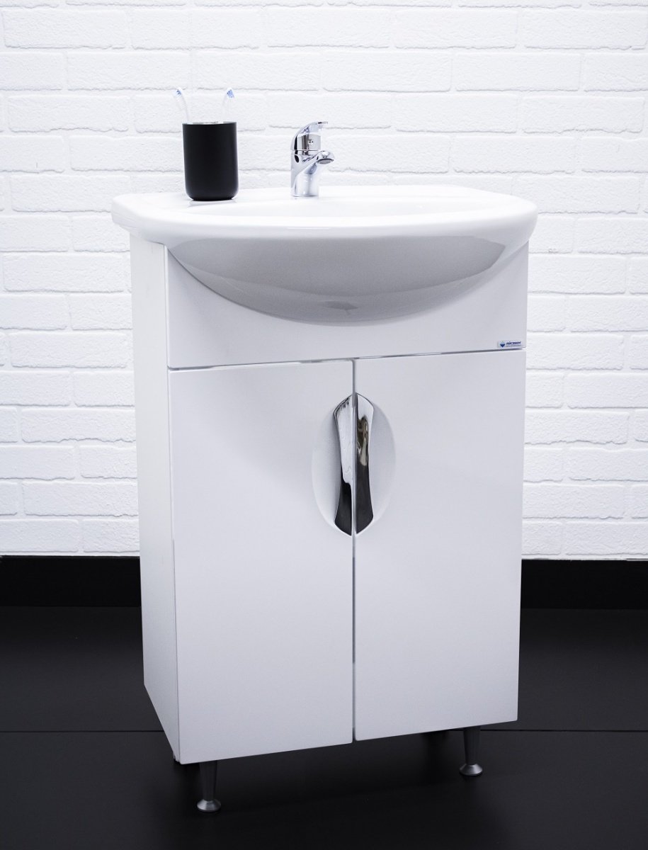 Тумба с раковиной KABINKA.KZ Адай, 50.4x82x30.4 см, белый