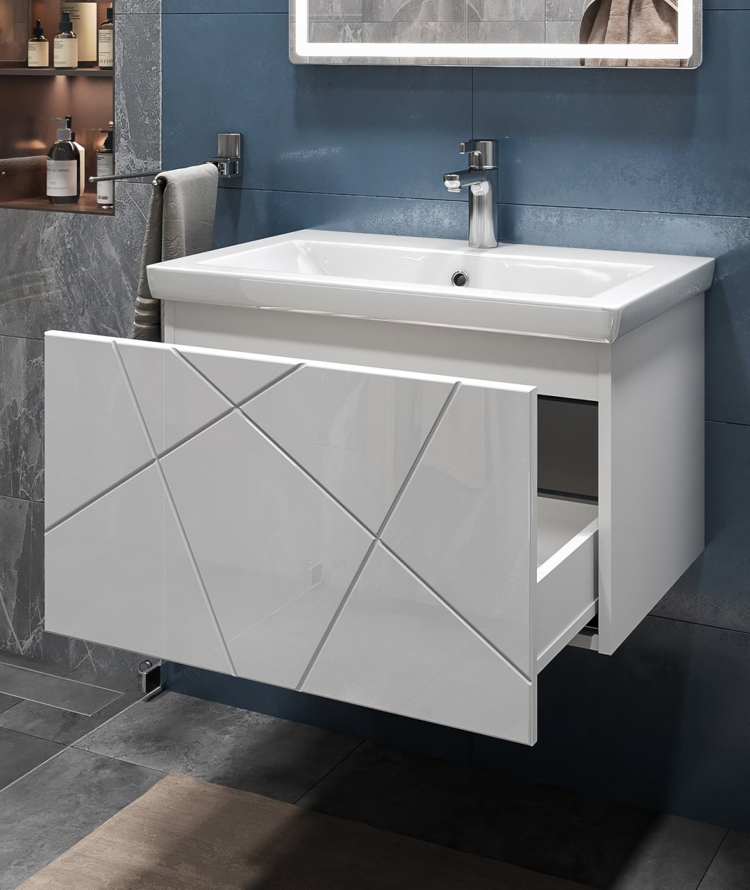 Тумба с раковиной Kabinka.kz Geometry 70x42x45см белый купить,NaN