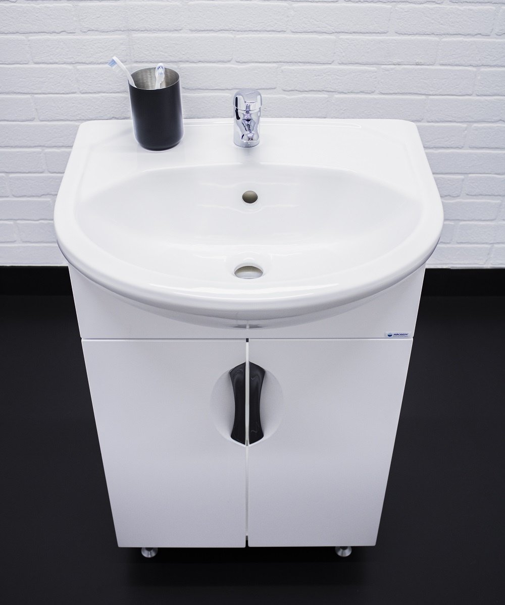 Тумба с раковиной KABINKA.KZ Адай, 50.4x82x30.4 см, белый