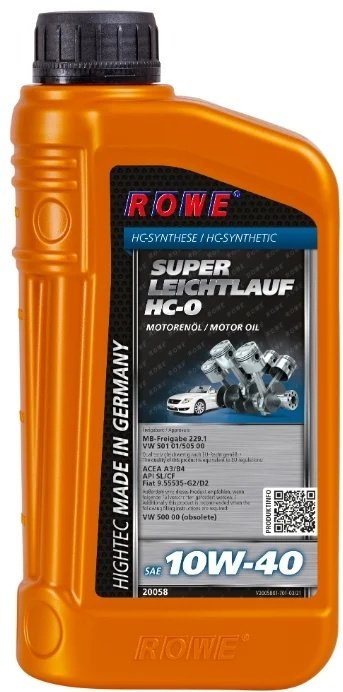 Моторное масло Полусинтетическое ROWE Hightec 10W-40 1 л купить,NaN
