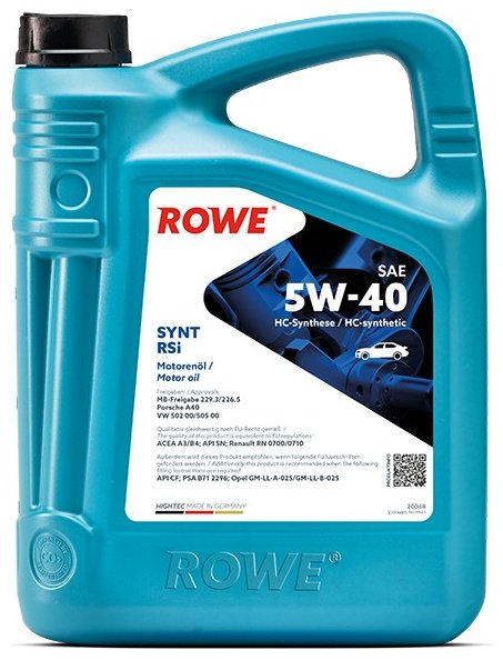 Моторное масло Синтетическое ROWE Synt RSi 5W-40 5 л купить,NaN