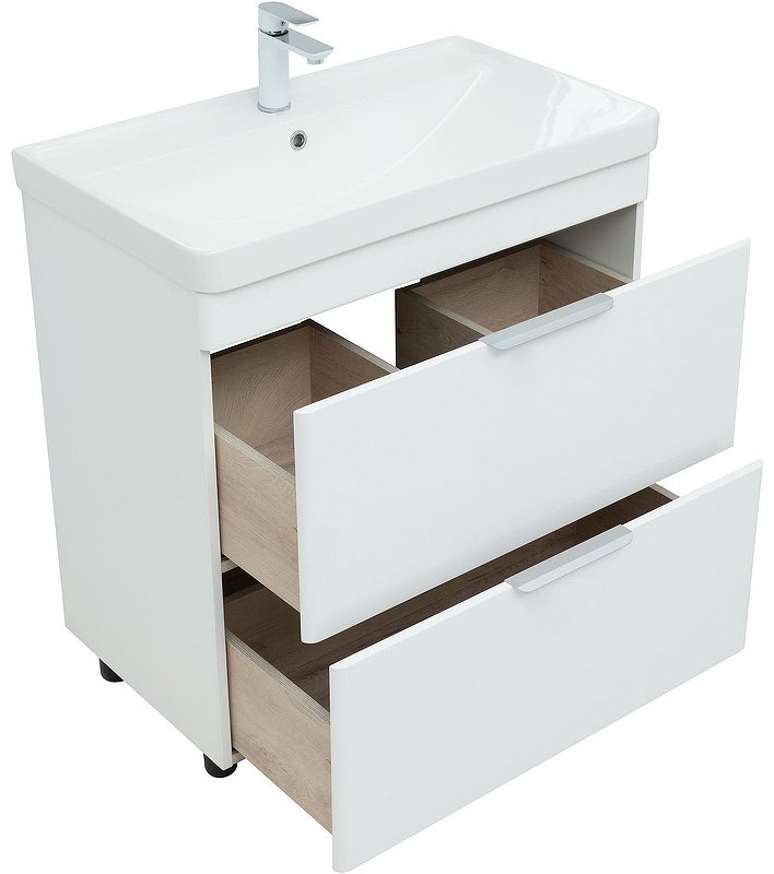 Тумба с раковиной KABINKA.KZ Ирис 80 310154, 79.4x77.2x45.7 см, белый