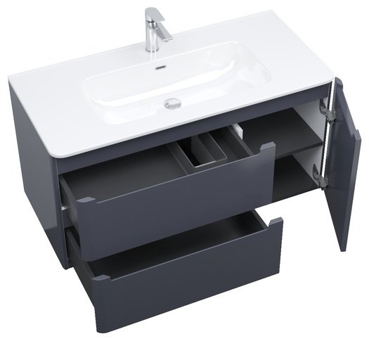 Тумба с раковиной IDDIS Edifice EDI10D0i95K / 0101000i28 , 100x50x46.2 см, темно-серый