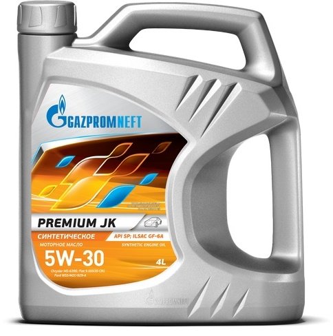 Моторное масло Синтетическое моторное масло Gazpromneft Premium JK 5W-30 API SN ILSAC GF-6A, для легкового транспорта, 4 л купить,NaN
