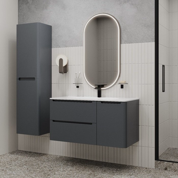 Тумба с раковиной IDDIS Edifice EDI10D0i95K / 0101000i28 , 100x50x46.2 см, темно-серый купить,NaN