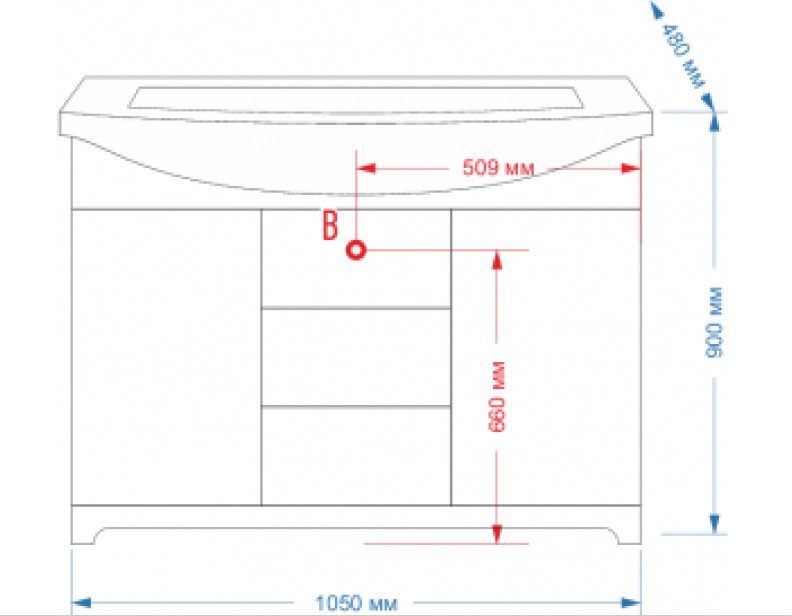 Тумба с раковиной KABINKA.KZ Praga -105 , 105x90x48 см, зеленый