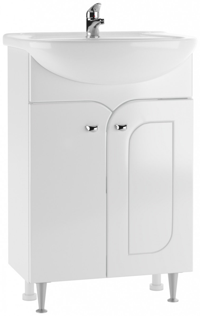 Тумба с раковиной KABINKA.KZ &#34;Уют 55 Радуга Белый&#34; , 51.2x82x29.9 см, белый