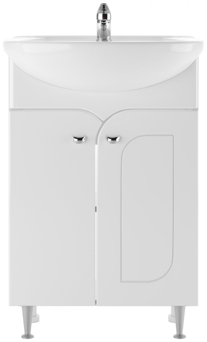 Тумба с раковиной KABINKA.KZ &#34;Уют 55 Радуга Белый&#34; , 51.2x82x29.9 см, белый