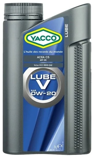 Моторное масло Синтетическое Yacco Lube V 0W-20 1 л купить,NaN
