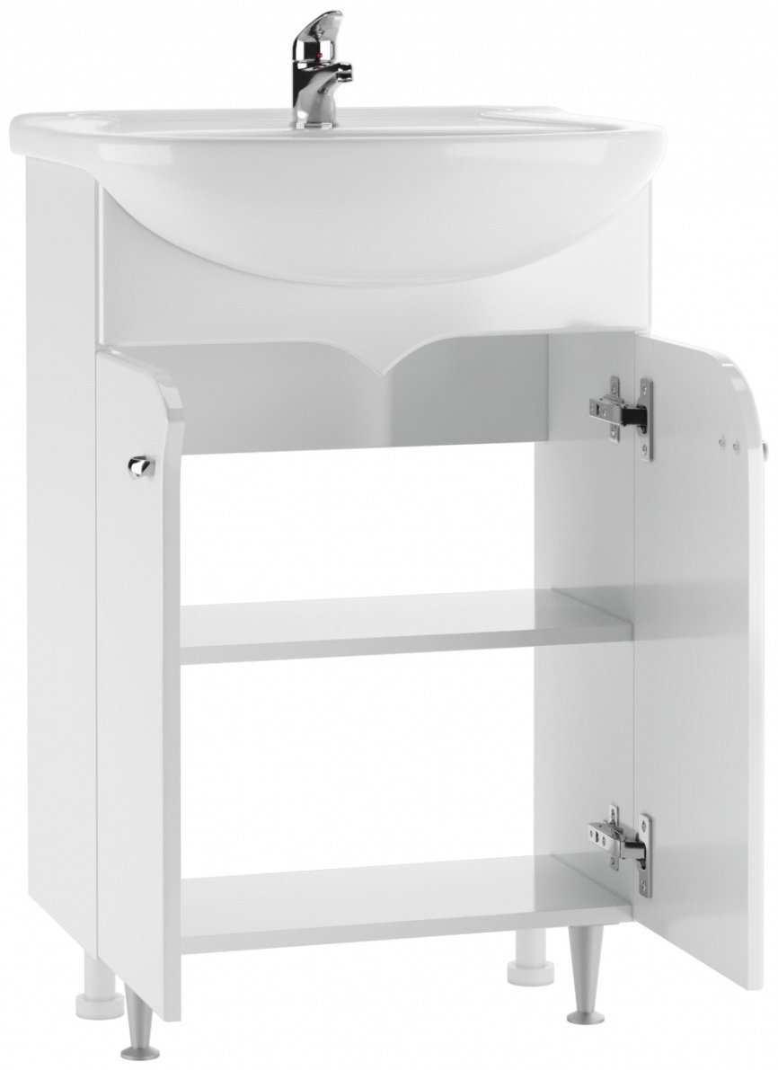 Тумба с раковиной KABINKA.KZ &#34;Уют 55 Радуга Белый&#34; , 51.2x82x29.9 см, белый