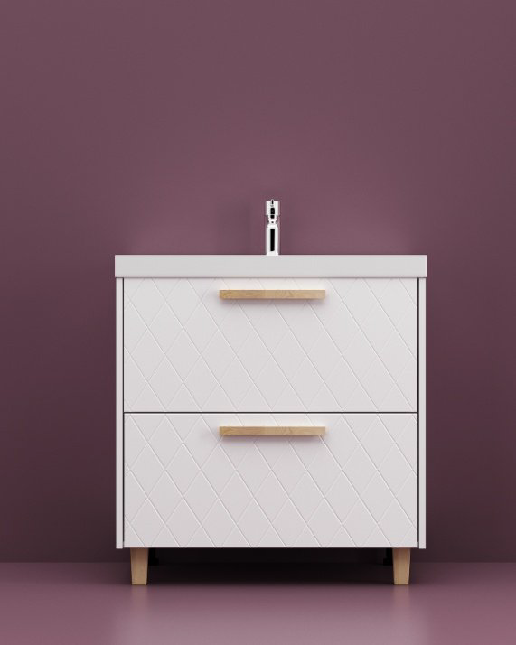 Тумба с раковиной KABINKA.KZ Кристалл 600, 60x80x40 см, белый купить,NaN