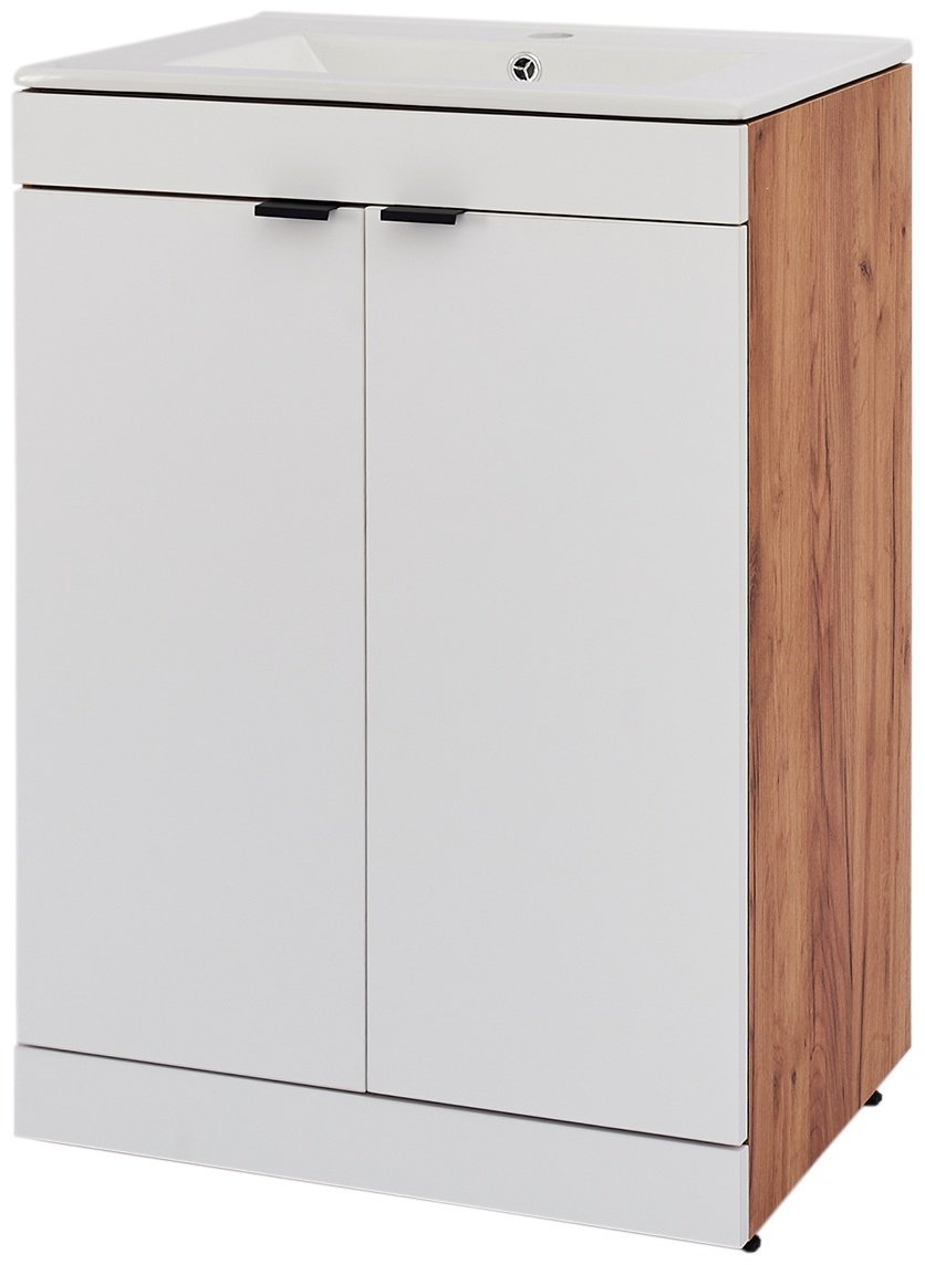 Тумба с раковиной DAIVA Амали, 70.6x85x46 см, белый, коричневый
