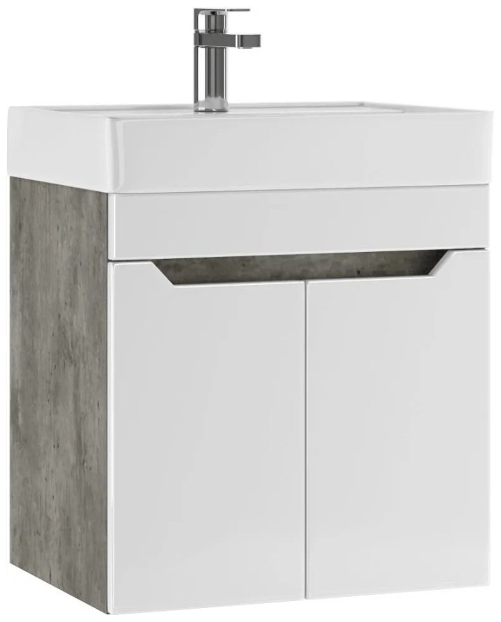 Тумба с раковиной KABINKA.KZ Енисей 50 , 47x50x38.4 см, серый, белый