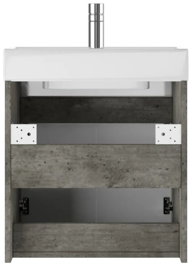 Тумба с раковиной KABINKA.KZ Енисей 50 , 47x50x38.4 см, серый, белый
