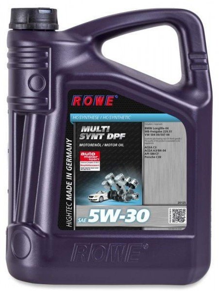 Моторное масло Синтетическое ROWE Hightec 5W-30 5 л купить,NaN