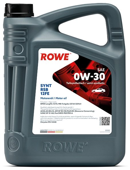 Моторное масло Синтетическое ROWE HIGHTEC SYNT RSB 12FE 0W-30 4 л купить,NaN