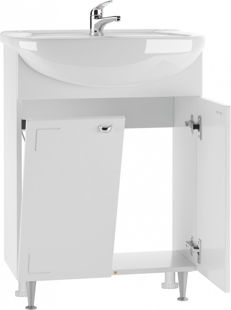 Тумба с раковиной KABINKA.KZ Адай, 59.2x82x30.1 см, белый