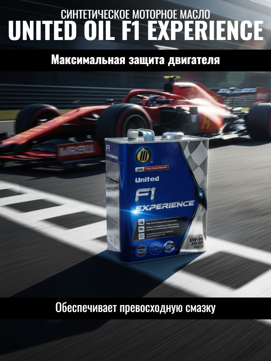 Моторное масло Синтетическое United Oil F1 Experience 5W-30 4 л купить,NaN