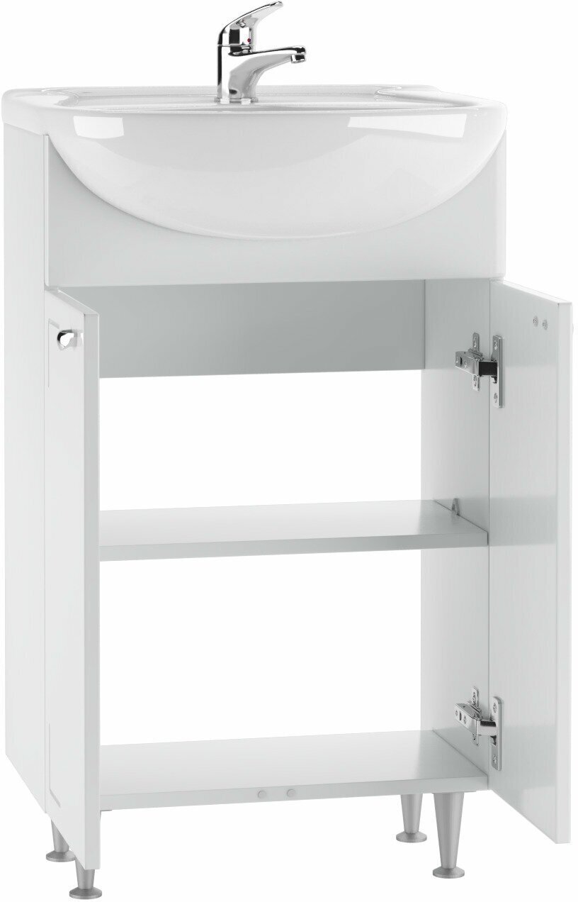 Тумба с раковиной KABINKA.KZ Уют 55 DA1018T, 50.4x82x30.1 см, белый