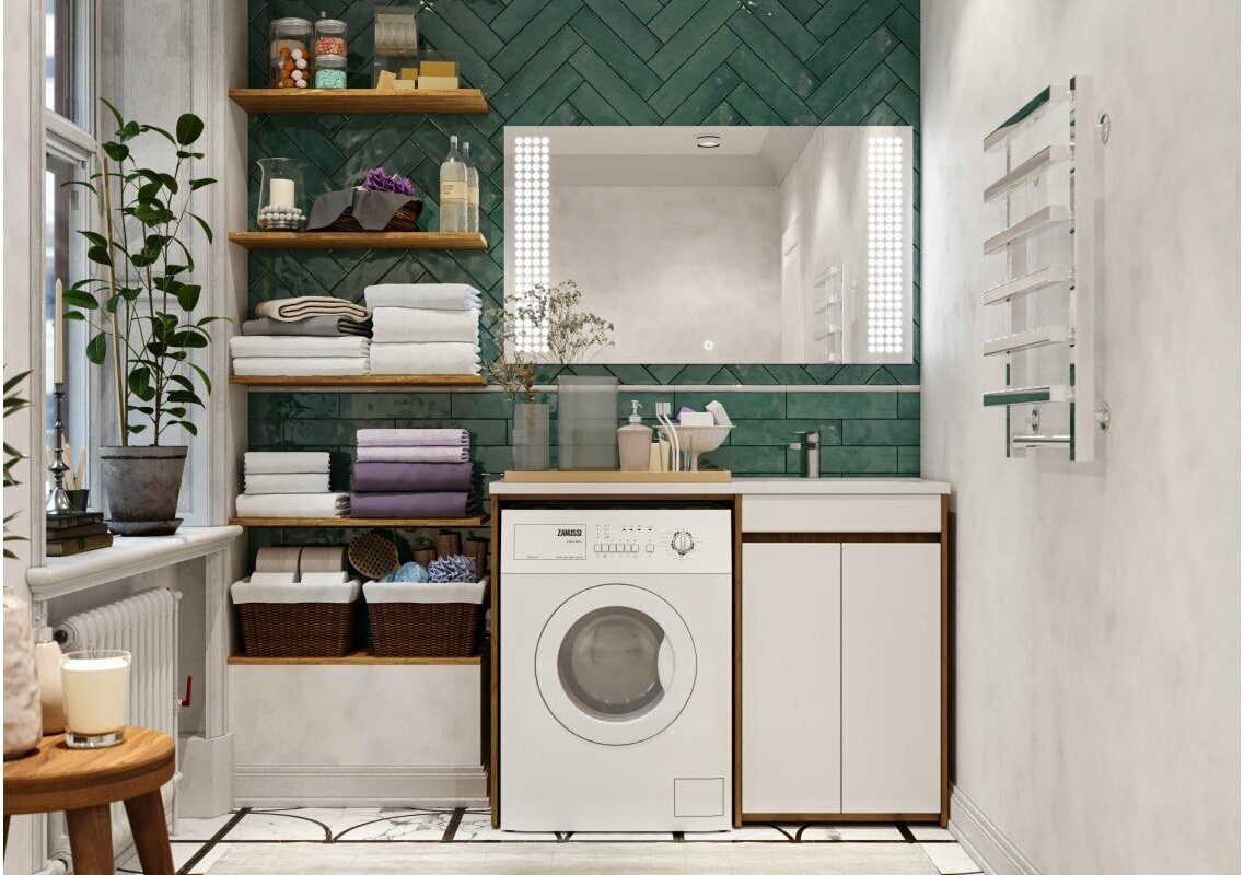 Тумба с раковиной KABINKA.KZ DD4213T, 119.5x90.6x49.4 см, коричневый, белый