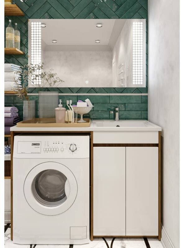 Тумба с раковиной KABINKA.KZ DD4213T, 119.5x90.6x49.4 см, коричневый, белый