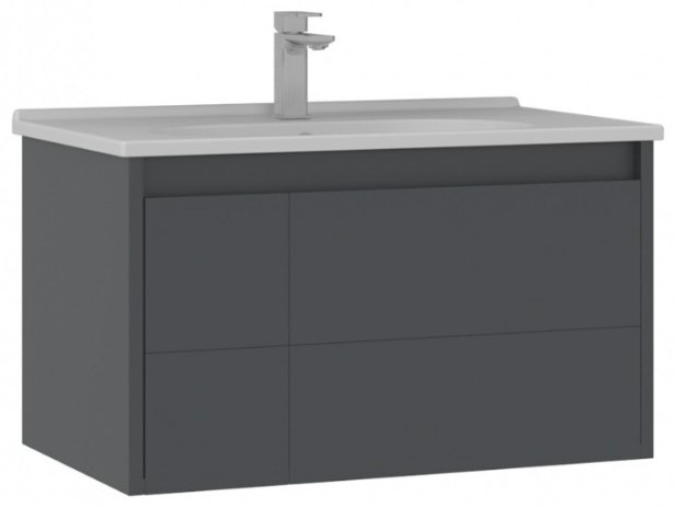 Тумба с раковиной Kabinka.kz Likya 80 80x46x50см графит купить,NaN