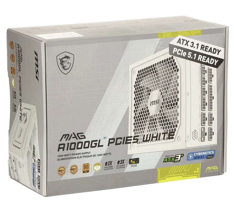 Блок питания MSI MAG A1000GL PCIE5 1000W White купить,93880