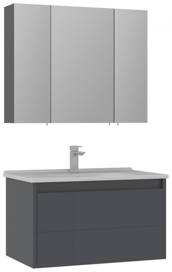 Тумба с раковиной Kabinka.kz Likya 80 80x46x50см графит купить,NaN