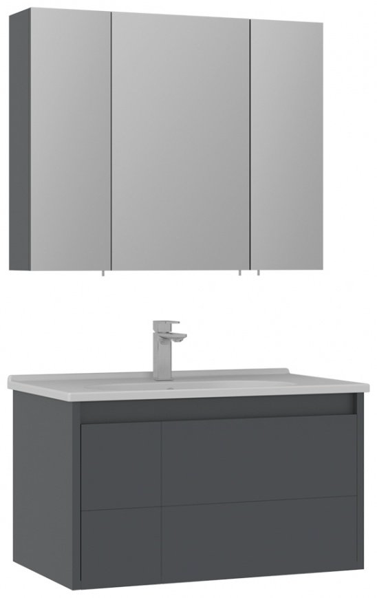 Тумба с раковиной Kabinka.kz Likya 80 80x46x50см графит купить,NaN