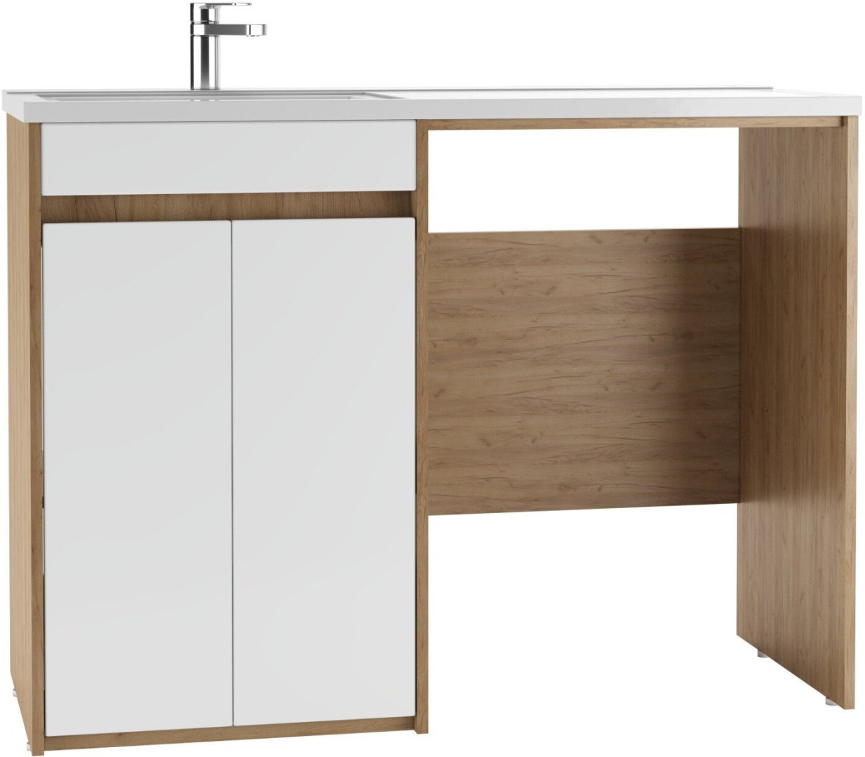 Тумба с раковиной KABINKA.KZ DD4213T, 119.5x90.6x49.4 см, коричневый, белый