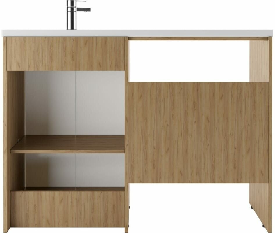 Тумба с раковиной KABINKA.KZ DD4213T, 119.5x90.6x49.4 см, коричневый, белый