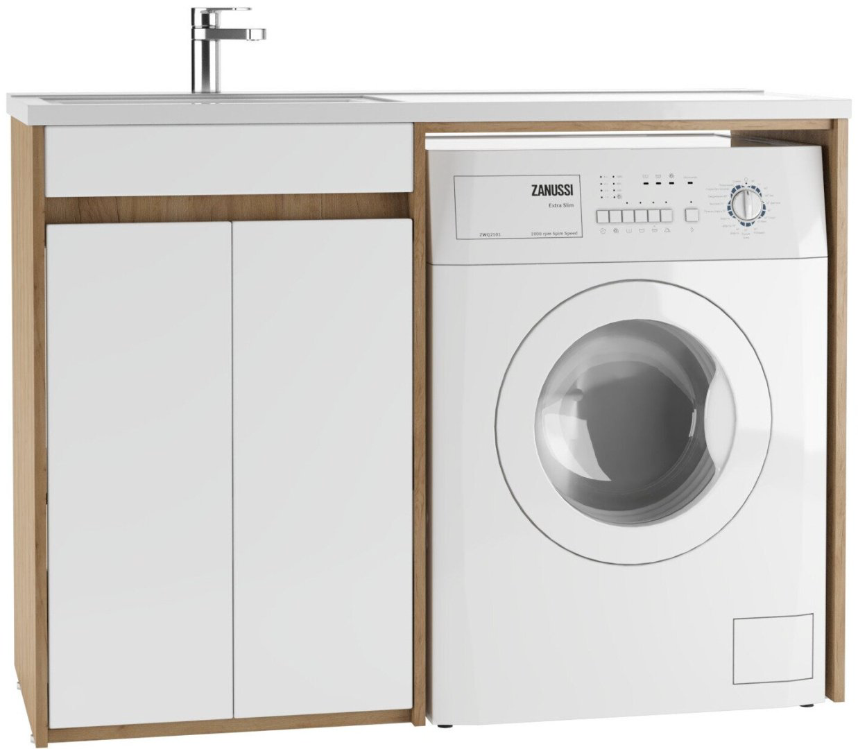 Тумба с раковиной Kabinka.kz DD4213T 119.5x90.6x49.4см коричнево-белый купить,NaN