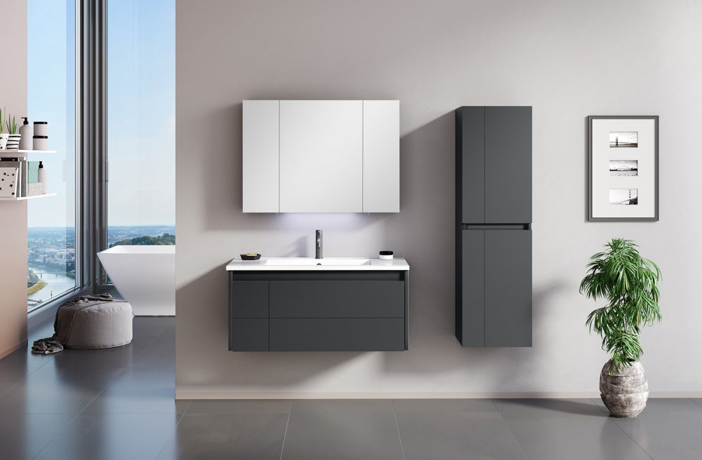 Тумба с раковиной Kabinka.kz Likya 80 80x46x50см графит купить,NaN