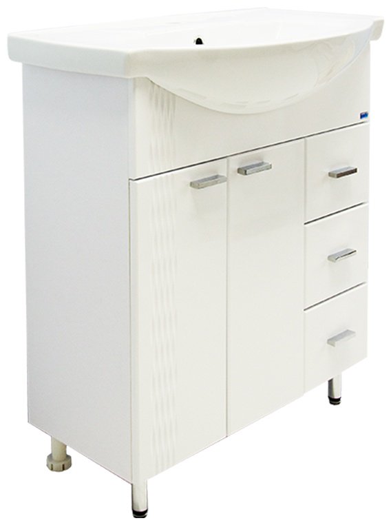 Тумба с раковиной Lindis Оптима 85 K0000166788, 85x82x33 см, белый